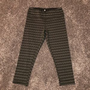 Striped Running Capri Pant